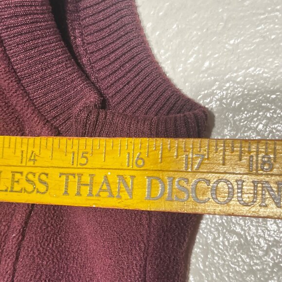 Eddie Bauer Women's Burgundy Fleece Vest Toggle-Zip Closure Ribbed Trim XS - Picture 10 of 12